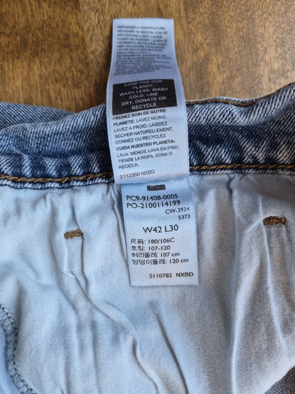 Levi's Jeans Mens 40x28 Signature Gold Relaxed Straight Stretch Denim Light Wash